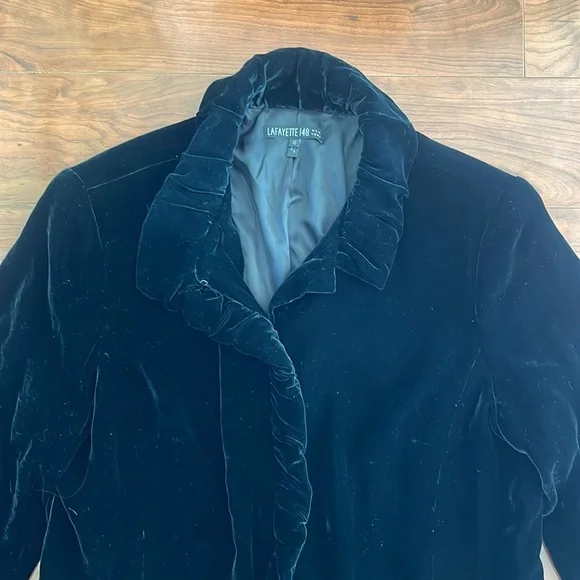 Lafayette 148 Black Silk Blend Jacket Coat - Picture 8 of 10